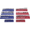 image:imageVEVOR Magnetic Socket Organizer Set 6PCS Socket Holder 14 38 amp 12 Metric SAE Socket Trays with Clear Labels Hold up to 143PCS Standard amp Deep Sockets Blue amp Red Sockets Not IncludedBlue  Red