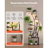 image:imageVEVOR Plant Stand Indoor with Grow Lights 63 in Tall 9Tier Lighted Plant Shelf Metal Corner Plants Holder 3 Timer amp 10 Brightness CurveShaped Flower Display Rack for Living Room Balcony DecorBlack  1 Pack Half Moon