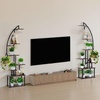 image:imageVEVOR Plant Stand Indoor with Grow Lights 63 in Tall 9Tier Lighted Plant Shelf Metal Corner Plants Holder 3 Timer amp 10 Brightness CurveShaped Flower Display Rack for Living Room Balcony DecorBlack  2 Pack Half Moon