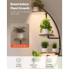image:imageVEVOR Plant Stand Indoor with Grow Lights 63 in Tall 9Tier Lighted Plant Shelf Metal Corner Plants Holder 3 Timer amp 10 Brightness CurveShaped Flower Display Rack for Living Room Balcony DecorBlack  2 Pack Half Moon