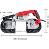 image:imageVEVOR Portable Band Saw 110V Removable Alloy Steel Base 5 Inch Cutting Capacity Hand held Variable Speed Portable Bandsaw 10Amp Motor Deep Cut Band saw for Metal WoodNo Base