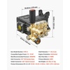 image:imageVEVOR Pressure Washer Pump 1 Shaft Horizontal Triplex Plunger 4000 PSI 40GPM Replacement Power Washer Pumps Kit with 5 Nozzles Compatible with Simpson MorFlex 40224 40225 40226 Santoprene3600 PSI