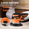 image:imageVEVOR Random Orbital Sander 5 amp 6Inch 350W Brushless Orbital Sander 10000 PRM 6 Variable Speed Electric Palm Sander with 20PCS Sandpapers Dust Connector amp Hose for Woodworking Detailing SandingOrange