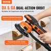 image:imageVEVOR Random Orbital Sander 5 amp 6Inch 350W Brushless Orbital Sander 10000 PRM 6 Variable Speed Electric Palm Sander with 20PCS Sandpapers Dust Connector amp Hose for Woodworking Detailing SandingOrange