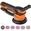 image:imageVEVOR Random Orbital Sander 5 amp 6Inch 350W Brushless Orbital Sander 10000 PRM 6 Variable Speed Electric Palm Sander with 20PCS Sandpapers Dust Connector amp Hose for Woodworking Detailing SandingOrange