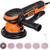 image:imageVEVOR Random Orbital Sander 5 amp 6Inch 350W Brushless Orbital Sander 10000 PRM 6 Variable Speed Electric Palm Sander with 20PCS Sandpapers Dust Connector amp Hose for Woodworking Detailing SandingOrange