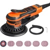 image:imageVEVOR Random Orbital Sander 5 amp 6Inch 350W Brushless Orbital Sander 10000 PRM 6 Variable Speed Electric Palm Sander with 20PCS Sandpapers Dust Connector amp Hose for Woodworking Detailing SandingOrange