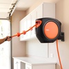 image:imageVEVOR Retractable Air Hose Reel 38 Inch x 80 FT Hybrid Air Hose Max 300PSI Enclosed AirCompressor Hoses Reel Auto Rewind with 66 ft Lead in 180 Swivel CeilingWall Mount for Workshops38IN x 80FT