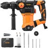 image:imageVEVOR Rotary Hammer Drill 118 in SDSPlus Electric Corded Heavy Duty Rotary Hammer 4 Functions Including 3 Drill Bits Flat Chisel Pointed Chisel and Carrying Case for Concrete and Masonry114  1500W