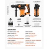 image:imageVEVOR Rotary Hammer Drill 118 in SDSPlus Electric Corded Heavy Duty Rotary Hammer 4 Functions Including 3 Drill Bits Flat Chisel Pointed Chisel and Carrying Case for Concrete and Masonry114  1500W