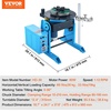 image:imageVEVOR Rotary Welding Positioner 441 lbs Load Capacity 45 to 90 Tilt Angle Welding Positioner Turntable Table 055 RPM Speed Control Electric and Foot Pedal for Cutting Grinding Assembly187 x 241 x 378