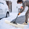 image:imageVEVOR Snow Pusher 48 inch Wide Push Snow Shovel Plow for Driveway Sidewalks and Doorways with Segmented Handle Ergonomic Grip and HDPE Plastic BladeWhite