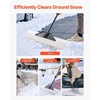 image:imageVEVOR Snow Pusher 48 inch Wide Push Snow Shovel Plow for Driveway Sidewalks and Doorways with Segmented Handle Ergonomic Grip and HDPE Plastic BladeWhite