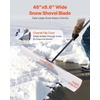 image:imageVEVOR Snow Pusher 48 inch Wide Push Snow Shovel Plow for Driveway Sidewalks and Doorways with Segmented Handle Ergonomic Grip and HDPE Plastic BladeWhite