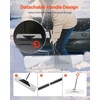 image:imageVEVOR Snow Pusher 48 inch Wide Push Snow Shovel Plow for Driveway Sidewalks and Doorways with Segmented Handle Ergonomic Grip and HDPE Plastic BladeWhite