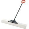 image:imageVEVOR Snow Pusher 48 inch Wide Push Snow Shovel Plow for Driveway Sidewalks and Doorways with Segmented Handle Ergonomic Grip and HDPE Plastic BladeWhite