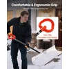 image:imageVEVOR Snow Pusher 48 inch Wide Push Snow Shovel Plow for Driveway Sidewalks and Doorways with Segmented Handle Ergonomic Grip and HDPE Plastic BladeWhite