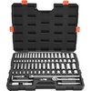 image:imageVEVOR Socket Set 225 Pieces 38 amp 14 amp 12 inch Drive Socket and Ratchet Set SAE and Metric Deep and Shallow Mechanic Tool Kit with Bits Accessories Storage Case CRV Alloy Steel for Repair38