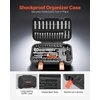 image:imageVEVOR Socket Set 225 Pieces 38 amp 14 amp 12 inch Drive Socket and Ratchet Set SAE and Metric Deep and Shallow Mechanic Tool Kit with Bits Accessories Storage Case CRV Alloy Steel for Repair14
