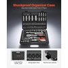 image:imageVEVOR Socket Set 225 Pieces 38 amp 14 amp 12 inch Drive Socket and Ratchet Set SAE and Metric Deep and Shallow Mechanic Tool Kit with Bits Accessories Storage Case CRV Alloy Steel for Repair1412