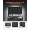 image:imageVEVOR Socket Set 225 Pieces 38 amp 14 amp 12 inch Drive Socket and Ratchet Set SAE and Metric Deep and Shallow Mechanic Tool Kit with Bits Accessories Storage Case CRV Alloy Steel for Repair14