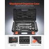 image:imageVEVOR Socket Set 225 Pieces 38 amp 14 amp 12 inch Drive Socket and Ratchet Set SAE and Metric Deep and Shallow Mechanic Tool Kit with Bits Accessories Storage Case CRV Alloy Steel for Repair12