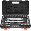 image:imageVEVOR Socket Set 225 Pieces 38 amp 14 amp 12 inch Drive Socket and Ratchet Set SAE and Metric Deep and Shallow Mechanic Tool Kit with Bits Accessories Storage Case CRV Alloy Steel for Repair12