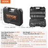 image:imageVEVOR Socket Set 225 Pieces 38 amp 14 amp 12 inch Drive Socket and Ratchet Set SAE and Metric Deep and Shallow Mechanic Tool Kit with Bits Accessories Storage Case CRV Alloy Steel for Repair1438