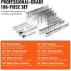 image:imageVEVOR Socket Set 225 Pieces 38 amp 14 amp 12 inch Drive Socket and Ratchet Set SAE and Metric Deep and Shallow Mechanic Tool Kit with Bits Accessories Storage Case CRV Alloy Steel for Repair1438