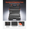 image:imageVEVOR Socket Set 225 Pieces 38 amp 14 amp 12 inch Drive Socket and Ratchet Set SAE and Metric Deep and Shallow Mechanic Tool Kit with Bits Accessories Storage Case CRV Alloy Steel for Repair143812