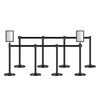 image:imageVEVOR Stanchion Post 6 Pcs Stanchions with Retractable Belts Carbon Steel Black Stanchions Queue with Sand Injection Hollow Base Crowd Control Barriers for Theaters Parties Weddings ExhibitionsBlack