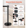 image:imageVEVOR Stanchion Post 6 Pcs Stanchions with Retractable Belts Carbon Steel Black Stanchions Queue with Sand Injection Hollow Base Crowd Control Barriers for Theaters Parties Weddings ExhibitionsBlack