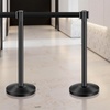 image:imageVEVOR Stanchion Post 6 Pcs Stanchions with Retractable Belts Carbon Steel Black Stanchions Queue with Sand Injection Hollow Base Crowd Control Barriers for Theaters Parties Weddings ExhibitionsBlack