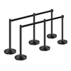 image:imageVEVOR Stanchion Post 6 Pcs Stanchions with Retractable Belts Carbon Steel Black Stanchions Queue with Sand Injection Hollow Base Crowd Control Barriers for Theaters Parties Weddings ExhibitionsBlack