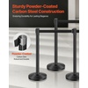 image:imageVEVOR Stanchion Post 6 Pcs Stanchions with Retractable Belts Carbon Steel Black Stanchions Queue with Sand Injection Hollow Base Crowd Control Barriers for Theaters Parties Weddings ExhibitionsBlack