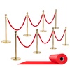 image:imageVEVOR Stanchions and Velvet Ropes 6Pcs Hollow Base with Stainless Steel Post amp 2625ft Carpet 4 Red Velvet Ropes Crowd Control Barriers Gold Stanchions Red Carpet Runner Poles for Party SuppliesGold  Red