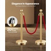 image:imageVEVOR Stanchions and Velvet Ropes 6Pcs Hollow Base with Stainless Steel Post amp 2625ft Carpet 4 Red Velvet Ropes Crowd Control Barriers Gold Stanchions Red Carpet Runner Poles for Party SuppliesGold