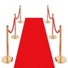 image:imageVEVOR Stanchions and Velvet Ropes 6Pcs Hollow Base with Stainless Steel Post amp 2625ft Carpet 4 Red Velvet Ropes Crowd Control Barriers Gold Stanchions Red Carpet Runner Poles for Party SuppliesGold