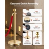 image:imageVEVOR Stanchions and Velvet Ropes 6Pcs Hollow Base with Stainless Steel Post amp 2625ft Carpet 4 Red Velvet Ropes Crowd Control Barriers Gold Stanchions Red Carpet Runner Poles for Party SuppliesGold