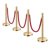 image:imageVEVOR Stanchions and Velvet Ropes 6Pcs Hollow Base with Stainless Steel Post amp 2625ft Carpet 4 Red Velvet Ropes Crowd Control Barriers Gold Stanchions Red Carpet Runner Poles for Party SuppliesGold