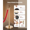 image:imageVEVOR Stanchions and Velvet Ropes 6Pcs Hollow Base with Stainless Steel Post amp 2625ft Carpet 4 Red Velvet Ropes Crowd Control Barriers Gold Stanchions Red Carpet Runner Poles for Party SuppliesGold  Red