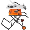 image:imageVEVOR Table Saw with Stand 10inch 15Amp 25in Max Rip Capacity Cutting Speed up to 5000RPM 40T Blade Portable Compact Jobsite Tablesaw wSliding Miter Gauge for Woodworking amp Furniture Making 018 Adjustable Depth for Woodworking