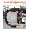 image:imageVEVOR Welding Hose Reel Hand Crank Rewind Hose Reel with 3FT Leadin Hose and 91618 B Fittings CeilingWall Mount Heavy Duty Steel Reel for Workshops Garages Welding Hose Not Included146 x 106 x 129 inch