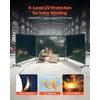 image:imageVEVOR Welding Screen with Frame 3Panel 6 x 8 FT Welding Curtain Screen FlameResistant Vinyl Safety Protection Screens with 12 Wheels amp 6Level UV Protection for WorkshopIndustrial Use Dark GreenDark Green