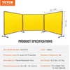 image:imageVEVOR Welding Screen with Frame 3Panel 6 x 8 FT Welding Curtain Screen FlameResistant Vinyl Safety Protection Screens with 12 Wheels amp 6Level UV Protection for WorkshopIndustrial Use Dark GreenYellow