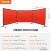 image:imageVEVOR Welding Screen with Frame 3Panel 6 x 8 FT Welding Curtain Screen FlameResistant Vinyl Safety Protection Screens with 12 Wheels amp 6Level UV Protection for WorkshopIndustrial Use Dark GreenRed