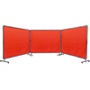 image:imageVEVOR Welding Screen with Frame 3Panel 6 x 8 FT Welding Curtain Screen FlameResistant Vinyl Safety Protection Screens with 12 Wheels amp 6Level UV Protection for WorkshopIndustrial Use Dark GreenRed