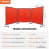 image:imageVEVOR Welding Screen with Frame 6 x 6 3 Panel Welding Curtain Screens FlameResistant Vinyl Welding Protection Screen on 12 Swivel Wheels 6 Lockable Movable amp Professional for Workshop YellowRed