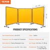 image:imageVEVOR Welding Screen with Frame 6 x 6 3 Panel Welding Curtain Screens FlameResistant Vinyl Welding Protection Screen on 12 Swivel Wheels 6 Lockable Movable amp Professional for Workshop YellowYellow