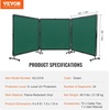 image:imageVEVOR Welding Screen with Frame 6 x 6 3 Panel Welding Curtain Screens FlameResistant Vinyl Welding Protection Screen on 12 Swivel Wheels 6 Lockable Movable amp Professional for Workshop YellowGreen